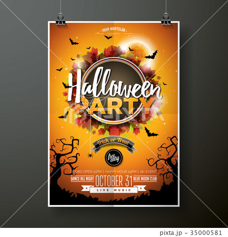 Halloween Party flyer vector illustration 35000581