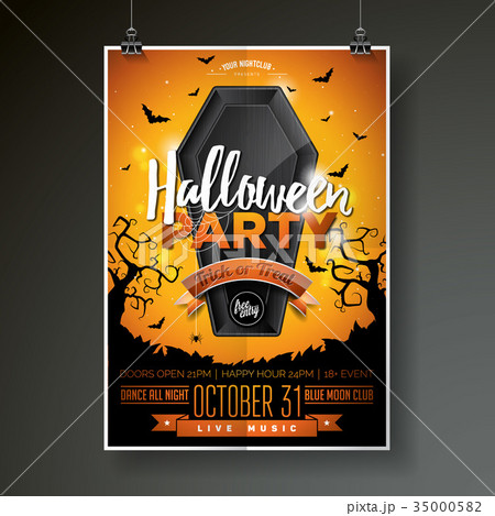 Halloween Party flyer vector illustration 35000582