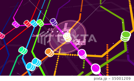 Multicolored Metro Map Cartoon Multicolored Metro Map Cartoon 35001209