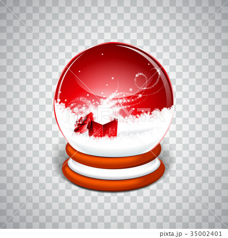 Vector illustration of realistic snow globe ball Vector illustration of realistic snow globe ball 35002401
