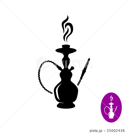 Hookah Logo With Smoke And Pipeのイラスト素材