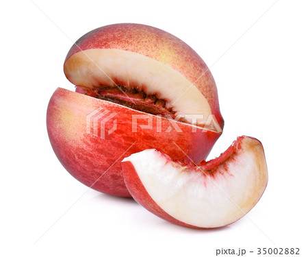 whole and slice of nectarine fruit isolated  35002882