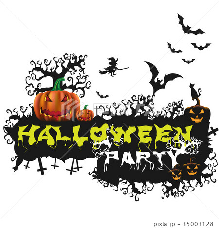 Happy Halloween Poster night background 35003128