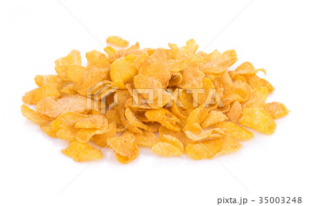 Corn flakes isolated on white background 35003248