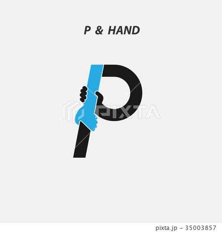 P - Letter abstract icon & hands logo design  35003857