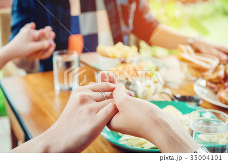 Group of people Celebrating Thanksgiving Holiday Group of people Celebrating Thanksgiving Holiday 35004101
