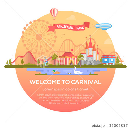 Welcome to carnival - modern vector illustration 35005357