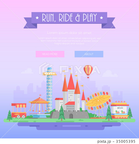 Run, ride and play - modern vector illustration 35005395