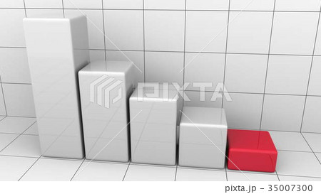 Abstract descending chart or bar graph. Business 35007300
