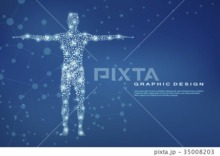Abstract human body with molecules DNA. Medicine 35008203