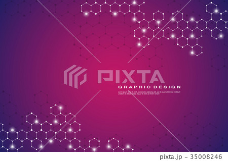 Abstract hexagonal molecule background, genetic 35008246