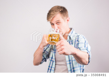 Man drinking beer Man drinking beer 35008491