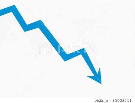 矢印　下向き　素材　下降　不調　傾向 35008511