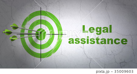 Law concept: target and Legal Assistance on wall Law concept: target and Legal Assistance on wall 35009603