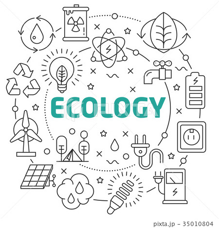 Ecology Linear illustration 35010804