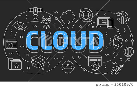 Linear illustration slide for the presentation 35010970