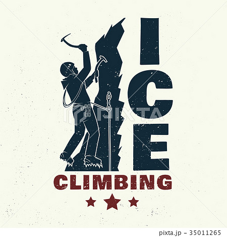 Vintage typography design with climber on the 35011265