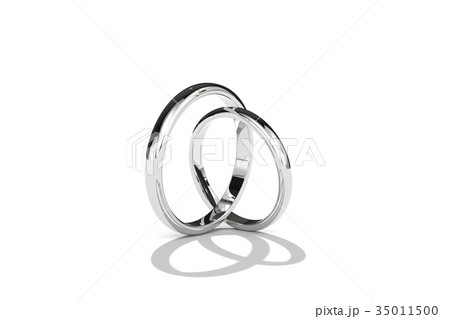寄り添う２つの指輪のイラスト素材