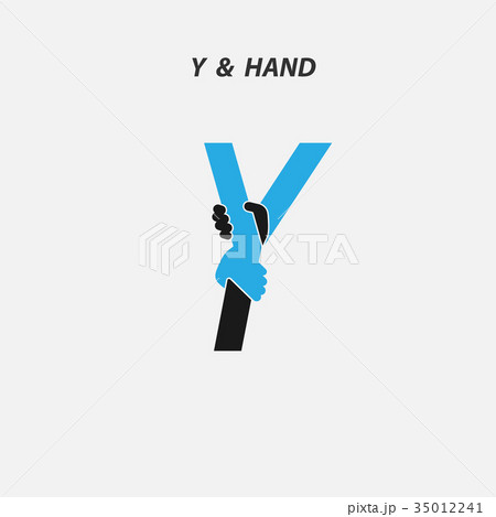 Y - Letter abstract icon & hands logo design 35012241
