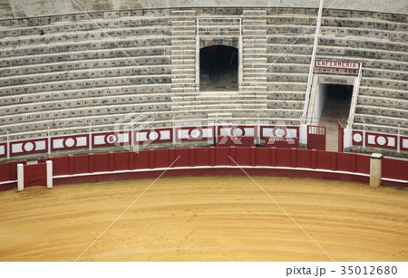 Top view of bullfight arena detail Top view of bullfight arena detail 35012680