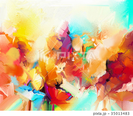 Abstract colorful oil painting on canvas. Abstract colorful oil painting on canvas. 35013483