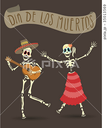 Invitation poster for Day of the Dead. Dia de los Invitation poster for Day of the Dead. Dia de los 35013569