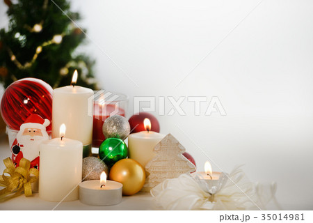 Festive Christmas decorations with ornaments 35014981