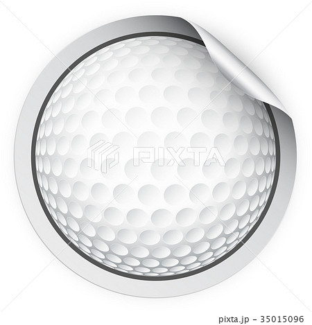 Round Sticker with golf ball 35015096