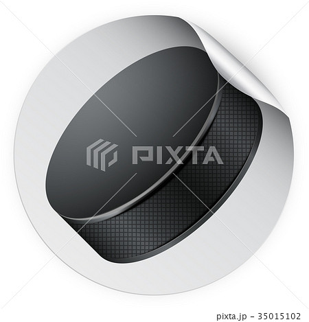 Round Sticker with ice hockey puck 35015102