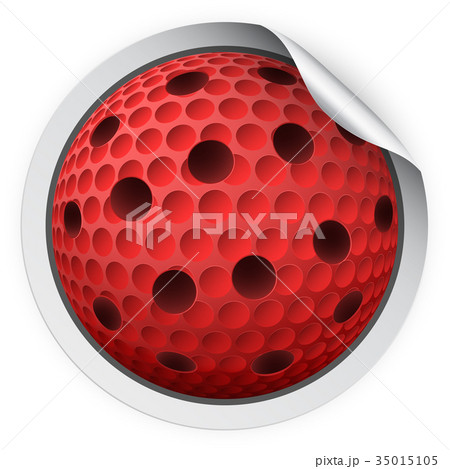 Round Sticker with lacrosse ball 35015105