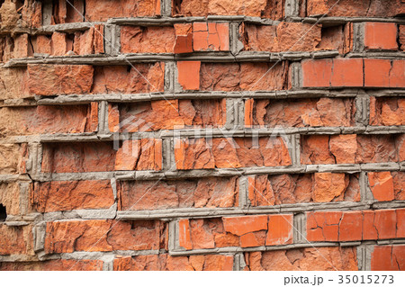 Old Red Vintage Brick Wall Old Red Vintage Brick Wall 35015273