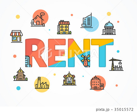 House Property Rental Concept Paper Art. Vector 35015572