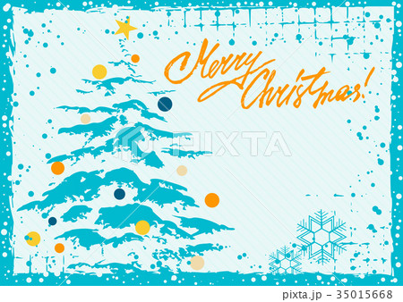 Greeting card with Christmas tree 35015668