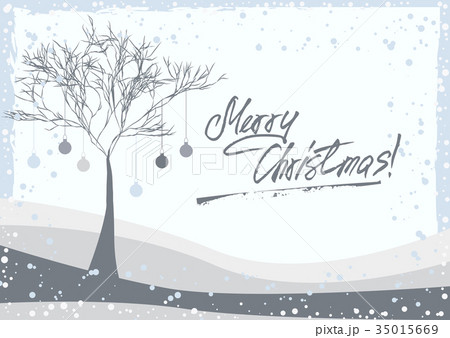 Greeting card with winter tree 35015669