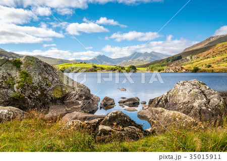 Lake Llynnau Mymbyr in Snowdonia, North Wales 35015911