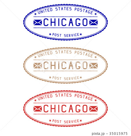 Chicago mail stamps. Colored set of oval impress 35015975