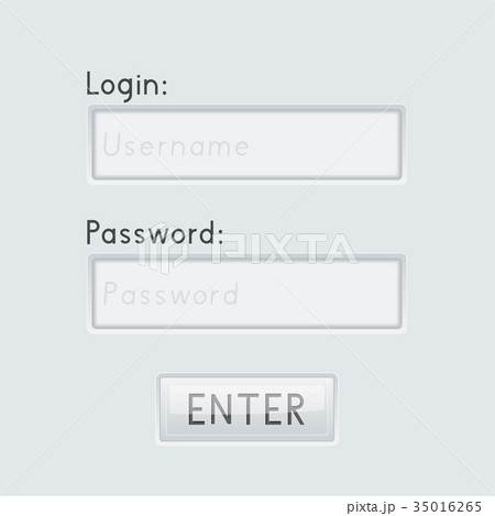 Login and Password fields with ENTER button Login and Password fields with ENTER button 35016265