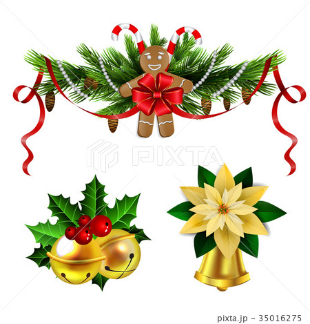 Christmas decoration evergreen trees and bell 35016275