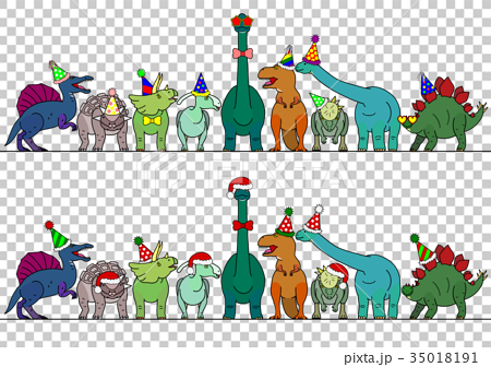 恐竜のボーダー パーティーのイラスト素材