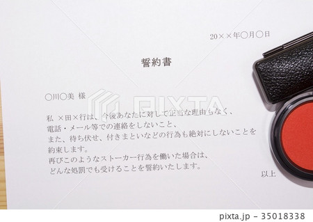 誓約書(同僚によるストーキング) 誓約書(同僚によるストーキング) 35018338