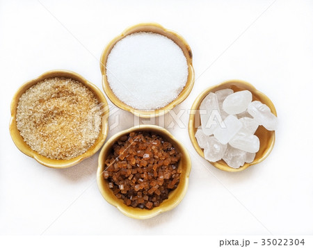 White and brown sugar isolated 35022304