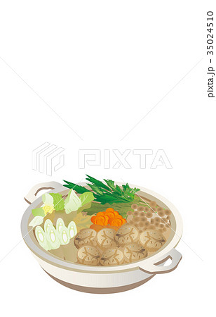 今日のご飯鶏団子鍋のイラスト素材
