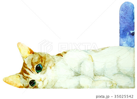 横たわる猫のイラスト素材