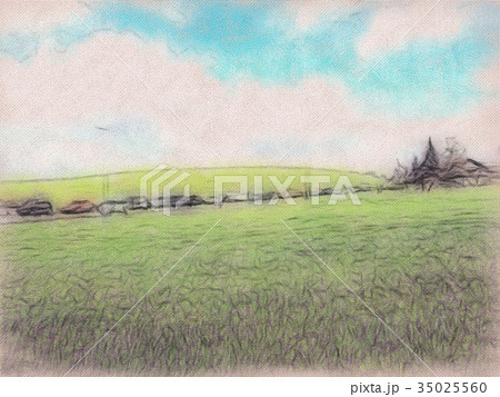 Conte Drawing; The Rural Landscape in Switzerland Conte Drawing; The Rural Landscape in Switzerland 35025560