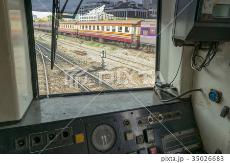 Cockpit of Thai train Cockpit of Thai train 35026683