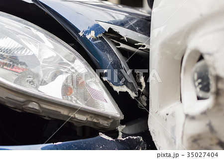 Car crash from car accident on the road 35027404