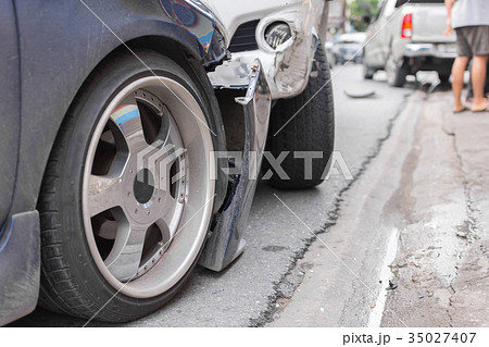 Car crash from car accident on the road 35027407