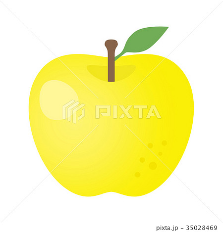 黄色いりんごのイラスト素材