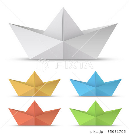 Folded Paper Boatのイラスト素材