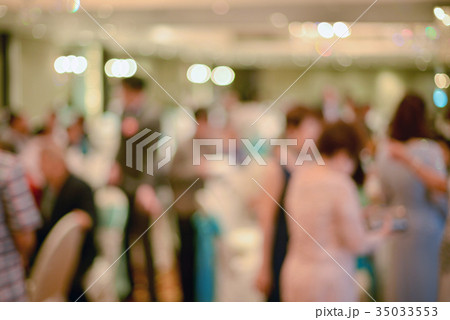 Abstract blurred of wedding ceremony in convention hall Abstract blurred of wedding ceremony in convention hall 35033553
